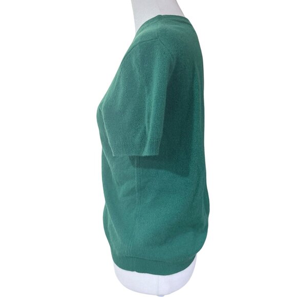 Quince Mongolian Cashmere Tee Womens M Everglade Green Quiet Luxury Holiday Cozy - Picture 5 of 11